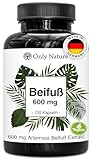 Beifuß Kapseln – 180 hochdosierte Kapseln (10:1) – Artemisia Vulgaris Extrakt (600 mg) – 6-Monats-Vorrat – 100 % natürlich, vegan & laborgeprüft