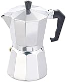 Cucina Dimodena Italienische Kaffeemaschine, 300 ml, für alle Herdarten außer Induktion, Silber