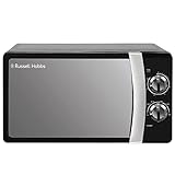 Russell Hobbs RHMM701B 17 Liter, 700 W, schwarz, manuelle Solo-Mikrowelle mit 5 Leistungsstufen, Signalton und Timer, Auftaufunktion, einfache Reinigung