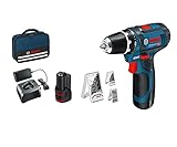 Bosch Professional 12V System Akkuschrauber GSR 12V-15 (inkl. 2x2,0 Akku + Ladegerät, 39tlg.-Zubehör-Set, in Tasche) - Amazon Exclusive Set