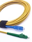 Elfcam® -20m LWL Glasfaser-Kabel LC/APC auf SC/UPC Stecker, Simplex Singlemode 9/125μm OS2 Patchkabel, Lichtwellenleiter LSZH (20M)