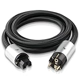 Impeto HiFi Stromkabel 2 Polig [1M] Kupferabschirmung, OFC Buchse Netzkabel AC High End Kaltgerätekabel,16mm C15 Geräteanschlusskabel für DVD/Verstärker/Decoder/Subwoofer/AMP -1M