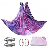 Aerial Yogatuch Hängematte | Vertikaltuch | Trapez Schaukel | Yogatuch zum Aufhängen | Aerial Silks | Akrobatik Tuch | Yoga Schaukel Hochelastischer Stretching Band für Erwachsene(5M*2.8M) (13)