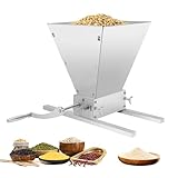 Fyssnn 4L Getreidemühle Manuell Edelstahl Flockenquetsche mit Kurbelgriff Hafer Weizen Schrotmühle Grain Crusher Malzmühle für Brauen Bierherstellung Getreide