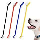 4 Stück Hundezahnbürste,Hunde Zahnbürste,Hundezahnbürste für kleine Hunde,katzen Zahnbürste,Zahnbürste katze,für Zahnpflege für Haustier,Anti-Plaque (Schwarz,Gelb,Rot,Blau)
