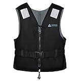 Leader International Schwimmhilfe Erwachsene, Festtoffweste ideal für den Wassersport, Auftriebshilfe bis zu 40N(Schwarz S: 30-50kg)