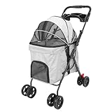 Keenso Haustierwagen, Faltbarer Trägerspazierwagen für Mittelgroßen Großen Hunden (Grey)