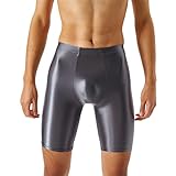 Caxndycing Herren Glänzend Leggings Öl Strumpfhosen Shorts Figurformende Feinstrumpfhose Unterwäsche Herren Kurz Leggings Pants Short Sexy Transparent Nylon Strumpfhose Unterhose
