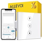 Allevoi Wlan Rolladenschalter mit Prozentfunktion, Smart Rolladen Zeitschaltuhr Sprachsteuerung, Kompatibel mit Alexa/Google Home/Smart Life, Jalousien Rolladensteuerung Benötigt Nullleiter