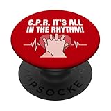 CPR It's The Rhythm! Funny EKG Heartbeat Erste-Hilfe-Trainer PopSockets Klebender PopGrip