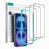 ESR für iPhone 16/iPhone 15 für Panzerglas, Displayschutzfolie 3 Stück, gehärtete Glasfolie mit einfachem Befestigungswerkzeug, 9H Härte, Vollbildschirm Schutzfolie iPhone 16/15, HD klar, kratzfest