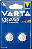 VARTA Batterien Knopfzelle CR2032, 2 Stück, Lithium Coin, 3V, kindersichere Verpackung, für elektronische Kleingeräte - Autoschlüssel, Fernbedienungen, Waagen