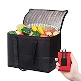 Kühltasche Faltbar mit Picknickdecke, 35L Picknicktasche Lunchtasche Mittagessen Tasche Thermotasche Isoliertasche für Lebensmitteltransport