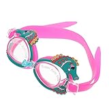 Toyvian Schwimmbrille Silikon mit Cartoon Design Farbenfrohe Schwimmbrille für Anpassbar für Schwimmen und Tauchen mit Ohrstöpseln im Rosa
