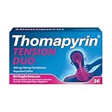 Thomapyrin TENSION DUO Schmerztabletten bei stärkeren Kopfschmerzen| 36 Stk | Einzigartige Kombination aus Ibuprofen und dem Booster Coffein | Wirkt 40% stärker als Ibuprofen 400 mg