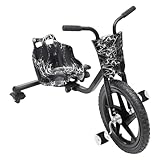 Kinder Drift Scooter Trike Dreiräder Tret-Roller Drift Cart für Kinder ab 6 Jahren Schwarz