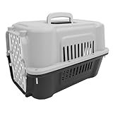 GLOGLOW Haustiertransportbox, ABS-Komfort, Hervorragende Belüftung, Robuste Haustiertransportbox mit Wasserdichtem Bett, Kompakte Reisetransportbox für Kleine Hunde und Katzen, für