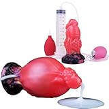 14cm Aufblasbarer Monster Analplug mit Ejakulationsfunktion,Cafurey Spritzdildo Fetisch Dildos Analsex Anal Dilatator Prostata Stimulation Drachen Dildo Sex Spielzeug für Männer Frauen Paare