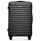 WITTCHEN Skyspeed Line Reisegepäck Großer Koffer Hartschalenkoffer ABS Groß Rollkoffer Trolley Check-In Gepäck Kombinationsschloss Teleskopgriff 4 Rollen Schwarz