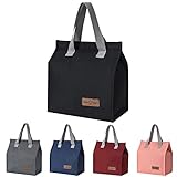 HexinYigjly Lunchtasche, Kühltasche, Isoliertasche, Tragbare Lunch-Taschen, Isolierte Thermotasche Tragetasche mit Folienfutter Wasserdichte für Herren Damen Arbeit Schule Picknick-Schwarz
