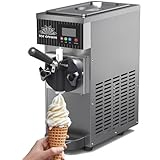 ZenSeFarin Gewerbliche Softeismaschine,Tisch-Softeismaschine Mit LCD-Display,Automatischer Reinigung Und Vorkühlung,Einfache Bedienung 4–5 Kg/H Leistung,Für Restaurants Und Dessertläden,Grey
