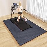 PA-DABAOO Stoßdämpfende Trainingsmatte, 6 Mm Dicke Trainingsgeräte-Gymnastikmatte Für Hartholzböden, rutschfeste Fitnessgerätematte, Für Laufband Und Indoor Cycling,Grau