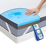 MKS 2-in-1 Wende-Matratzentopper 100x200cm – Gelschaum Topper H3 & H4, 5-Schichten-Aufbau, ergonomische Unterstützung & rutschfest – Atmungsaktive Matratzenauflage für erholsamen Schlaf