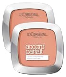 L'Oréal Paris Accord Parfait Puder in Puder Uniforming, Fixierpulver, natürlicher Effekt, geeignet für alle Hauttypen, weiche und leichte Textur, Farbe 7.D/7.2 Zimt – 2 Kosmetika