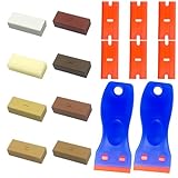 VINEST Hartwachs Laminat Reparaturset, Holz Parkett Reparaturset, 8 Farben Emaille Fliesen Reparaturset, Holzkitt Eiche Fliesenreparaturset für Laminatboden PVC Bodenbelag Arbeitsplatte