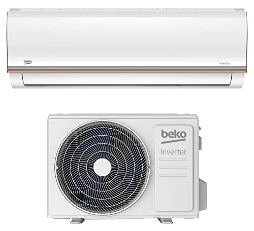 Beko Monosplit Wand-Klimaanlage: 9000 Btu/h, 2600 Watt, R32, A++/A+, Inverter, Komplettset innen und außen, WLAN-Anschluss, versenkbare LED-Display, 3 Filter.