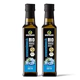 Kräuterland - Bio Schwarzkümmelöl gefiltert 2x250ml- 100% rein, schonend kaltgepresst, ägyptisch, vegan - Frischegarantie: täglich mühlenfrisch direkt vom Hersteller
