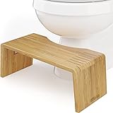 Squatty Potty Oslo Falten Bambus Toilette Hocker - 7-Zoll zusammenklappbar Badezimmer Hocker zum Erwachsene und Kinder, Braun