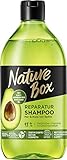 Nature Box Shampoo Reparatur (385 ml), Shampoo für strapaziertes Haar mit kaltgepresstem Avocado-Öl, Haarshampoo für Schutz vor Spliss, Flasche aus 100 % recyceltem Social Plastic