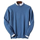 100 % Kaschmir-Pullover für Herren, alltäglich, warm, All-Match-Strickpullover, Jersey, blau, X-Groß
