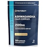 Ashwagandha Komplex 2500mg mit L-Tryptophan, Vitamin B6, Kamille Extrakt, Zitronenmelisse Extrakt und mehr! | 2000mg Ashwagandha KSM-66 pro portion | 120 Kapseln Hochdosiert | Horbaach