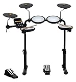 XDrum DD-250 E-Drum Set mit Mesh Heads - Elektronisches Schlagzeug mit 4 Mesh Head Pads, 3 Becken Pads, Kick & Snare Fußcontroller, Rack & Sticks - 12 Presetkits mit 68 Sounds & 10 Playalong Songs