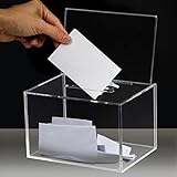 Vorschlagsbox | Wahlurne | Transparente Acryl-Spendenbox mit abschließbarem Vorschlagskasten | Wohltätigkeitssammelbox abschließbar | Ticket-Aufbewahrungsbox für Abstimmungen, Gemeinwohl, Werbung