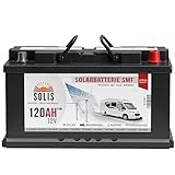 SOLIS Solarbatterie 12V 120Ah Batterie Solar Wohnmobil Wohnwagen Versorgungsbatterie Bootsbatterie vorgeladen wartungsfrei