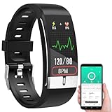 Newgen Medicals Smartwatch: Fitness-Armband mit EKG-, Herzfrequenz- & SpO2-Anzeige, IP67 (Pulsuhr ohne Brustgurt, Uhr Blutdruck, Fitnessuhr für Herren)