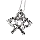 ZIAFRPN Vintage Nordic Valknut Wikinger Tomahawk Anhänger Charm Herren Halskette Beschützer Schmuck Zubehör