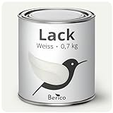 Berico Lack - Weiss - 0,7 Kg - 3in1 Premium Acryllack & Buntlack - BE 400 - Für Innen und Außen