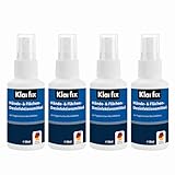 Klarfix Hände- & Flächendesinfektionsmittel nach WHO-Rezeptur für Hand, Haut und Flächen I Ideal für unterwegs | Wirksam gegen Bakterien, Pilze & Viren | Hygienisch & hautfreundlich (4x 50ml)