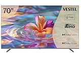 Vestel Fernseher 70 Zoll Smart TV Powered by TiVo, 4K UHD Fernseher mit Dolby Vision HDR, Dolby Atmos und integriertem Triple-Tuner, LED TV 70UT9840 schwarz
