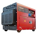 Matrix Notstromaggregat Stromerzeuger Stromaggregat Stromgenerator Diesel 400V silent leise AVR | PG 6000-D-silent | 5000 Watt | 1x400V und 2x230V und 1x12V | E-Start | 7,5PS | 418ccm |148kg