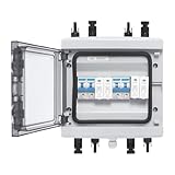 25A PV-Combiner-Box 2-String Solar-Combiner-Box 2 in 2 out Solar PV Anschlusskasten IP65 Wasserdichtem Kunststoff- Verteilerkasten Wandbefestigung Solar Photovoltaik Combiner Box