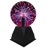 DAXGD Plasmakugel 12cm, Magische Plasma Ball, Berührungsempfindliche und Sound rotlicht Leucht Ball, Elektrostatische Kugel, Blitzkugel, Blinkende Pädagogisches Spielzeug Plasmalampe