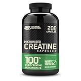 Optimum Nutrition Kreatin-Kapseln mit 2500 mg nicht aromatisiertem Kreatin-Monohydrat pro Portion, Kreatin-Nahrungsergänzungsmittel-Kapseln zur Unterstützung der Leistung, 100 Portionen, 200 Kapseln