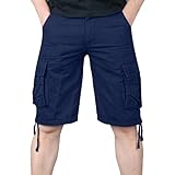 Generisch Regulär Fit Arbeitsshorts mit Kordelzug Streetwear Cargohose Urlaub Bermuda Shorts Bequem Outdoorshorts Reisen Sport Shorts Luftige Summershort Sweatshorts Zum Wandern Freizeithose