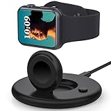Watch Ladekabel, Magnetisch Ladegerät Kompatibel mit Apple Watch Series 10/9/8/7/6/5/4/3/SE/Ultra, Tragbare Ladestation mit Kabel USB [Nachttisch-Modus]- Schwarz