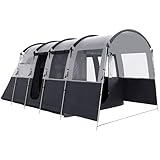 Outsunny Familien-Tunnelzelt mit Schlafzimmer, geräumiger Wohnraum, Markise und Tragetasche, 3000mm Wassersäule 8 Personen große Schlafkabine für Camping & Wandern, Sport & Outdoor